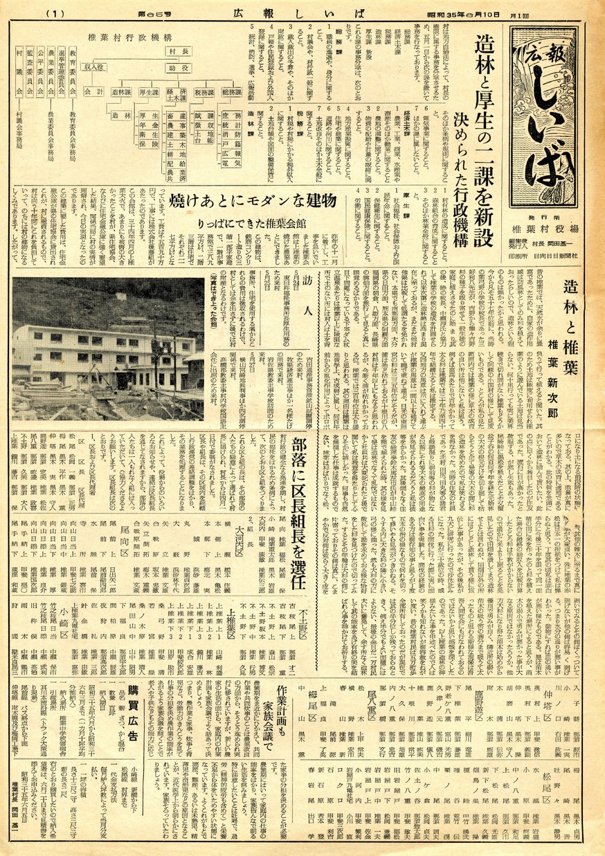 広報 しいば　第65号　1960年6月発行の表紙画像